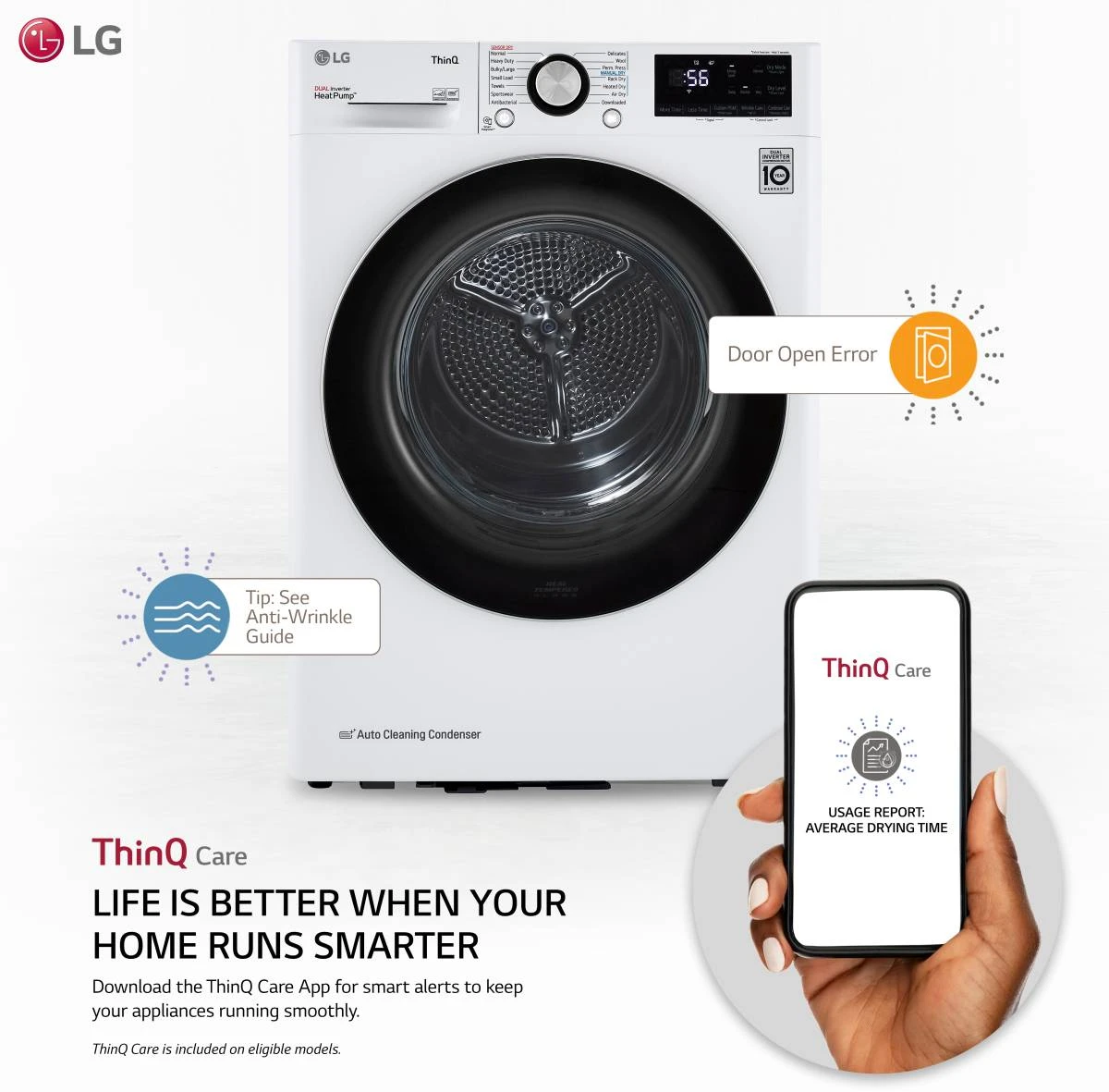 Open Box **Scratch And Dent** LG 4.2 Cu. Ft. White Front Load Electric Dryer 4 Open Box **Scratch And Dent** LG 4.2 Cu. Ft. White Front Load Electric Dryer - Image 2