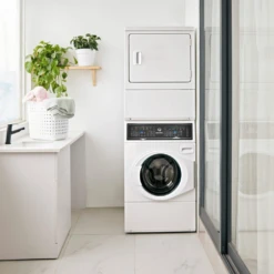 Speed Queen® SF7 3.5 Washer, 7.0 Cu. Ft Gas Dryer White Stack Laundry -Samsung LG Store 11007d3e f610 46e6 bc72 8e0be9a25184