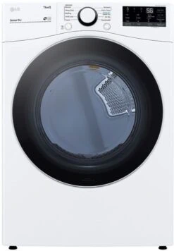 Open Box **Scratch And Dent** LG 7.4 Cu. Ft. White Front Load Electric Dryer