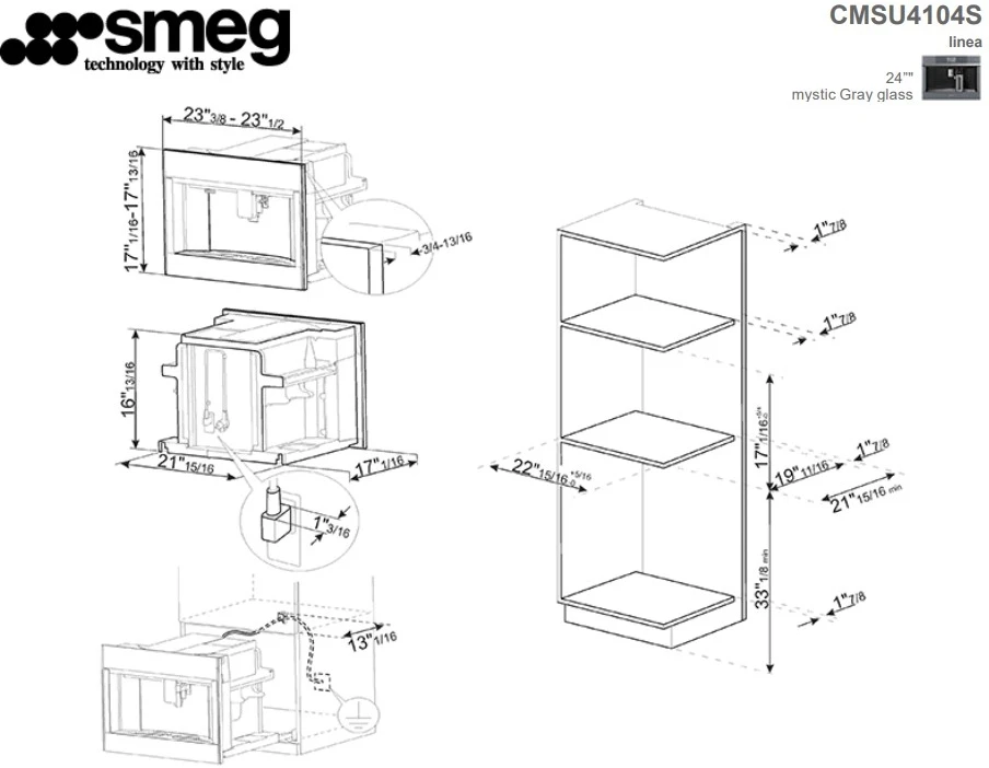 Smeg Linea 24" Mystic Gray Fully Automatic Coffee System 4 Smeg Linea 24" Mystic Gray Fully Automatic Coffee System - Image 2