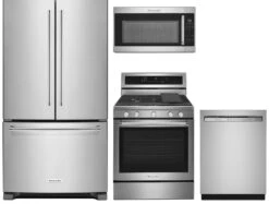 KITCHENAID Kitchen 4 Piece Package 21 KRFC300ESS-KFGG500ESS-KMHS120ESS-KDFE104KPS