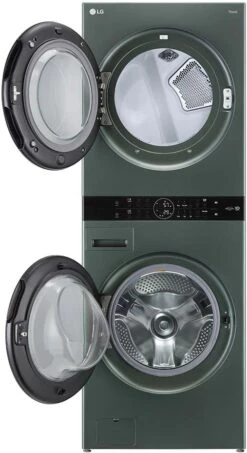 Open Box **Scratch And Dent** LG 4.5 Cu. Ft. Washer, 7.4 Cu. Ft. Electric Dryer Nature Green Stack Laundry -Samsung LG Store 18aa1d9d d184 44ad 9b98 79f36c7787f5