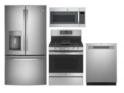 GE Kitchen 4 Piece Package 324 GFE28GYNFS-JGB735SPSS-GDP630PYRFS-JVM7195SKSS