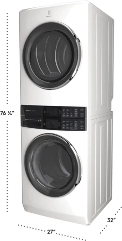 Electrolux 600 Series 4.5 Cu. Ft. Washer, 8.0 Cu. Ft. Electric Dryer White Stack Laundry -Samsung LG Store 1bf7667d 5311 4af2 8d96 c91ce33e0451