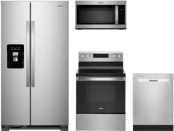 Whirlpool® 4 Piece Fingerprint Resistant Stainless Steel Kitchen Package