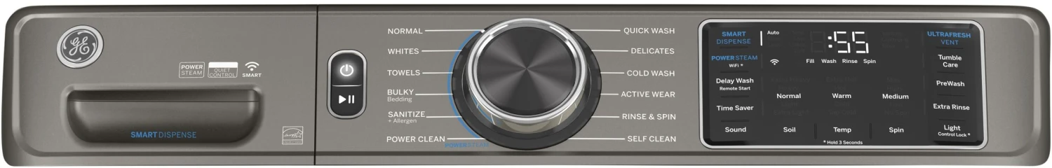 Open Box **Scratch And Dent** GE® 4.8 Cu. Ft. Satin Nickel Smart Front Load Washer 5 Open Box **Scratch And Dent** GE® 4.8 Cu. Ft. Satin Nickel Smart Front Load Washer - Image 3