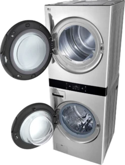LG Studio WashTower™ 5.0 Cu. Ft. Washer, 7.4 Cu. Ft. Dryer Noble Steel Stack Laundry -Samsung LG Store 26a5058f 9e2a 43e7 8982 9f5932798bc8