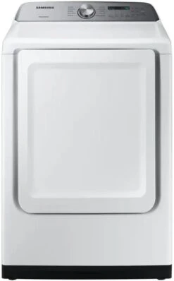 Open Box **Scratch And Dent** Samsung 7.4 Cu. Ft. White Front Load Electric Dryer