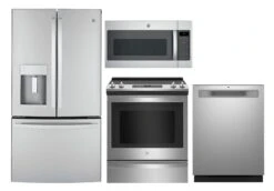 GE Kitchen 4 Piece Package 326 GYE22GYNFS-JS760SPSS-GDP630PYRFS-JVM7195SKSS