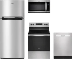 Whirlpool® 4 Piece Stainless Steel Kitchen Package