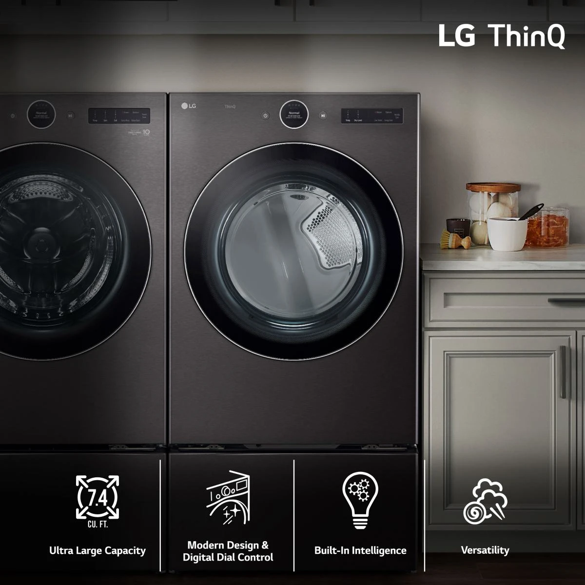 LG 7.4 Cu. Ft. Black Steel Front Load Electric Dryer 7 LG 7.4 Cu. Ft. Black Steel Front Load Electric Dryer - Image 5