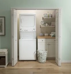 Crosley® 9.7 Cu. Ft. White Stack Laundry -Samsung LG Store 507afd52 fab2 43c5 9323 c31b62d68e93
