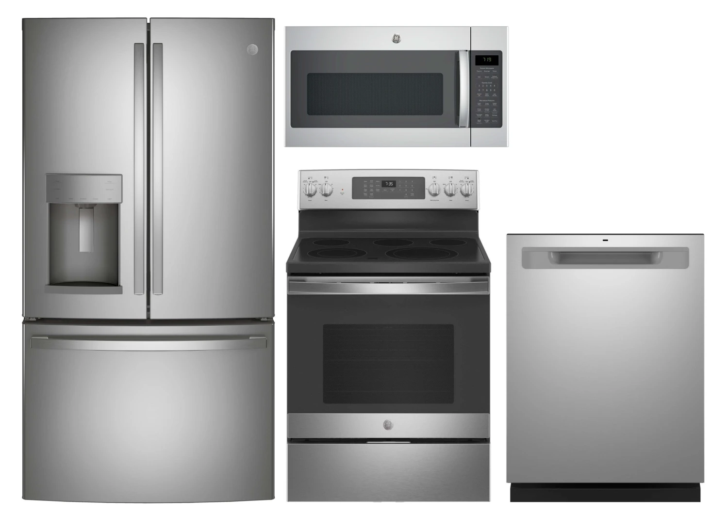 GE Kitchen 4 Piece Package 322 GFE28GYNFS-JB735SPSS-GDP630PYRFS-JVM7195SKSS 3 GE Kitchen 4 Piece Package 322 GFE28GYNFS-JB735SPSS-GDP630PYRFS-JVM7195SKSS