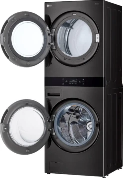 LG 5.0 Cu. Ft. Washer, 7.4 Cu. Ft. Dryer Black Steel Stack Laundry -Samsung LG Store 51c0d65c 99e3 4f4f af0e 476a9241f67a