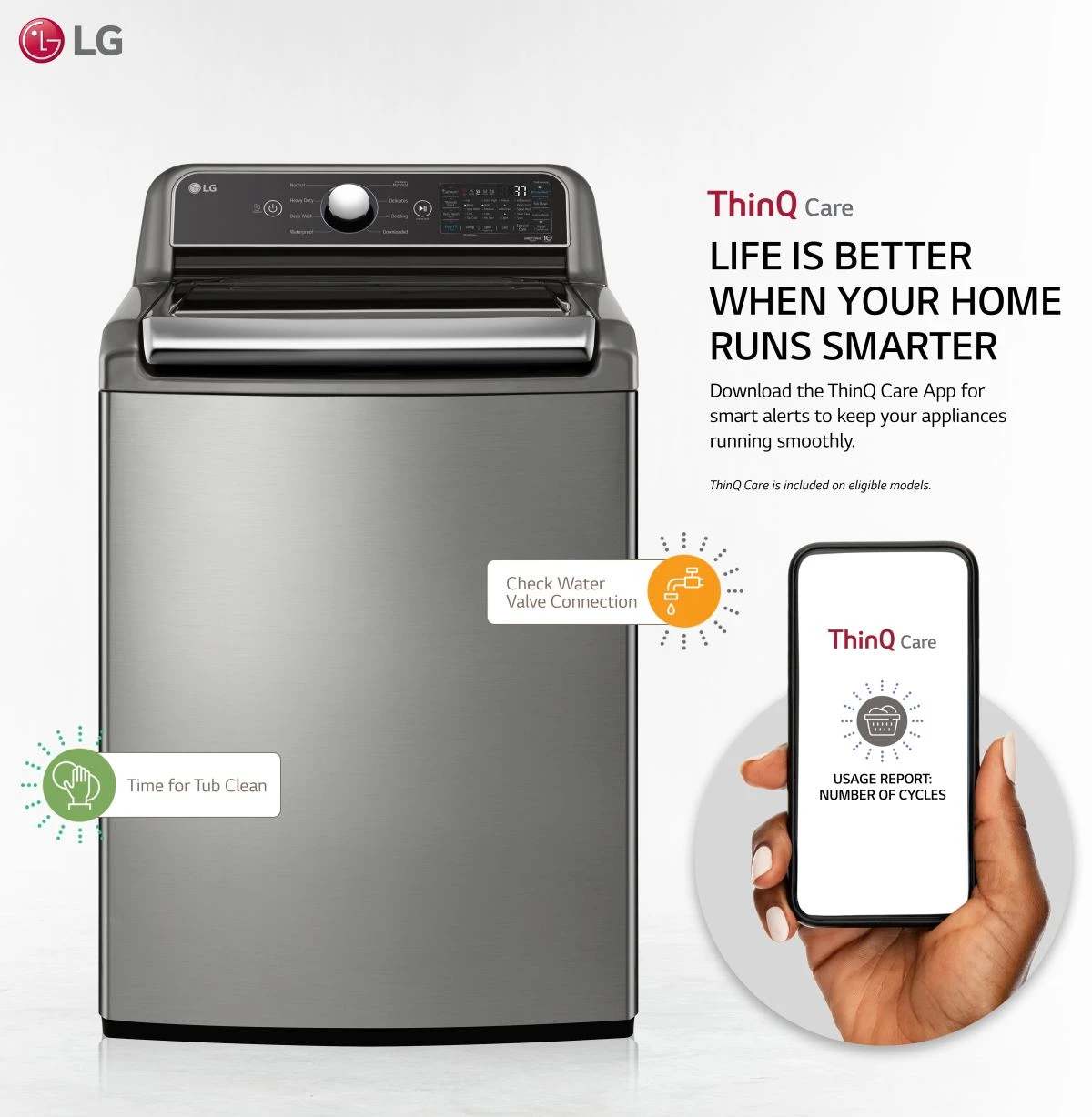 Open Box **Scratch And Dent** LG 5.5 Cu. Ft. Graphite Steel Top Load Washer 4 Open Box **Scratch And Dent** LG 5.5 Cu. Ft. Graphite Steel Top Load Washer - Image 2