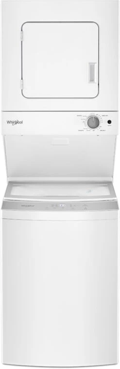 Open Box Whirlpool® Electric Stacked Laundry-White