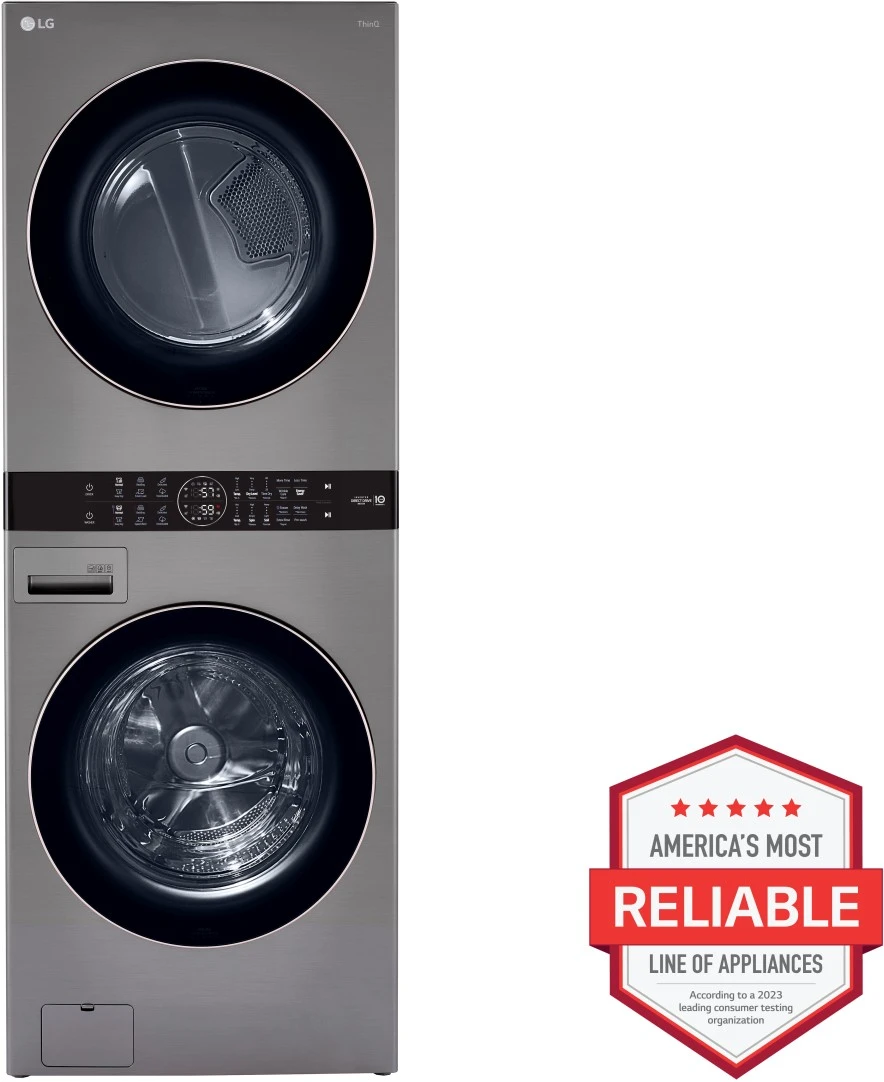LG 4.5 Cu. Ft. Washer, 7.4 Cu. Ft. Gas Dryer Graphite Steel Front Load Stack Laundry 4 LG 4.5 Cu. Ft. Washer, 7.4 Cu. Ft. Gas Dryer Graphite Steel Front Load Stack Laundry - Image 2
