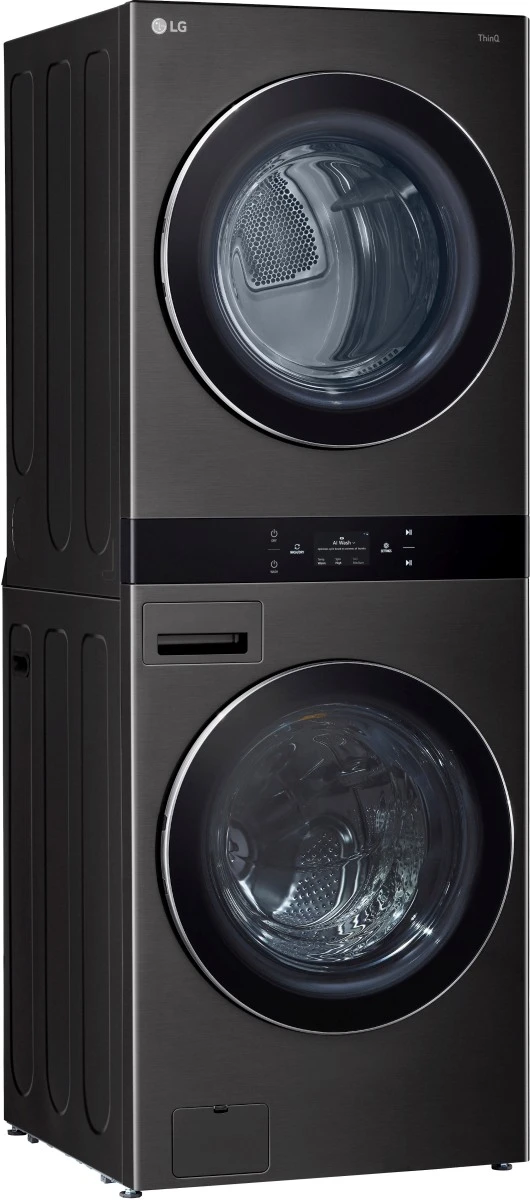 Open Box **Scratch And Dent** LG 5.0 Cu. Ft. Washer, 7.4 Cu. Ft. Dryer Black Steel Stack Laundry 4 Open Box **Scratch And Dent** LG 5.0 Cu. Ft. Washer, 7.4 Cu. Ft. Dryer Black Steel Stack Laundry - Image 2