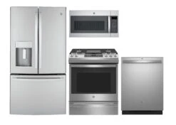 GE Kitchen 4 Piece Package 327 GYE22GYNFS-JGS760SPSS-GDT630PYRFS-JVM7195SKSS