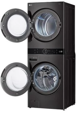 LG 4.5 Cu. Ft. Washer, 7.2 Cu. Ft. Dryer Black Steel Stack Laundry -Samsung LG Store 765acf72 b5cf 48f0 9fb8 70fa27cdfa8a