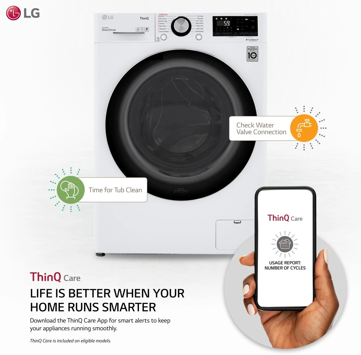 LG 2.4 Cu. Ft. White Front Load Washer Dryer Combo 4 LG 2.4 Cu. Ft. White Front Load Washer Dryer Combo - Image 2