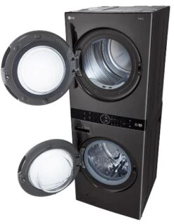 LG 4.5 Cu. Ft. Washer, 7.2 Cu. Ft. Dryer Black Steel Stack Laundry -Samsung LG Store 88ff1743 583b 43a5 b157 a2729655eddb