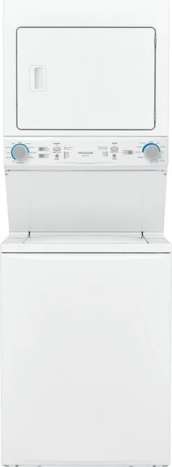 Frigidaire® 3.9 Cu. Ft. Washer, 5.6 Cu. Ft. White Gas Stack Laundry