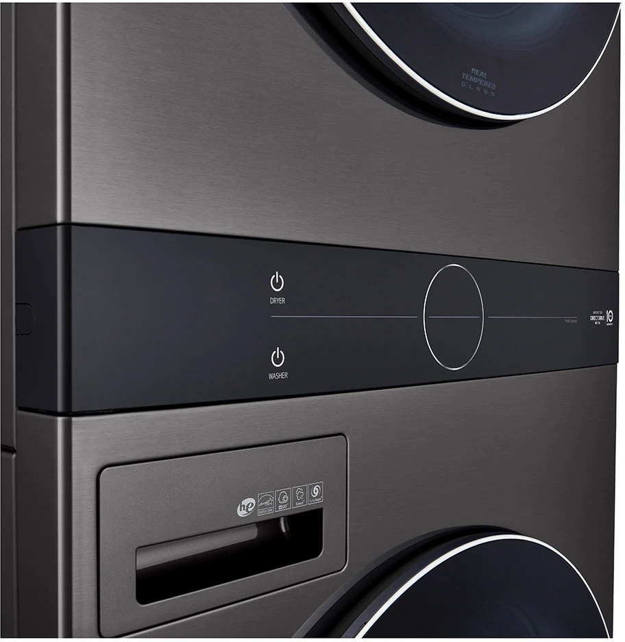 Open Box **Scratch And Dent** LG 4.5 Cu. Ft. Washer, 7.4 Cu. Ft. Electric Dryer Black Steel Front Load Stack Laundry 10 Open Box **Scratch And Dent** LG 4.5 Cu. Ft. Washer, 7.4 Cu. Ft. Electric Dryer Black Steel Front Load Stack Laundry - Image 8