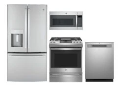 GE Kitchen 4 Piece Package 328 GYE22GYNFS-JGS760SPSS-GDP630PYRFS-JVM7195SKSS