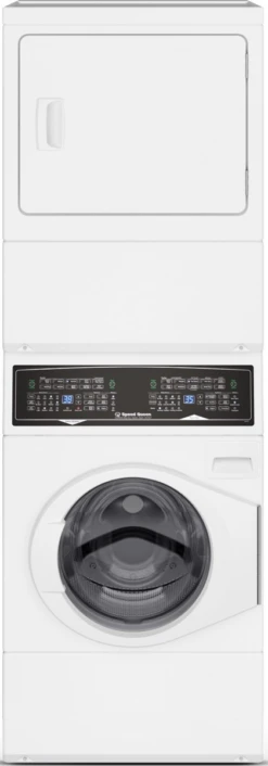 Speed Queen® SF7 3.5 Washer, 7.0 Cu. Ft Electric Dryer White Stack Laundry