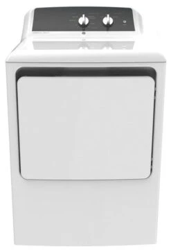 GE® 6.2 Cu. Ft. White Front Load Natural Gas Dryer