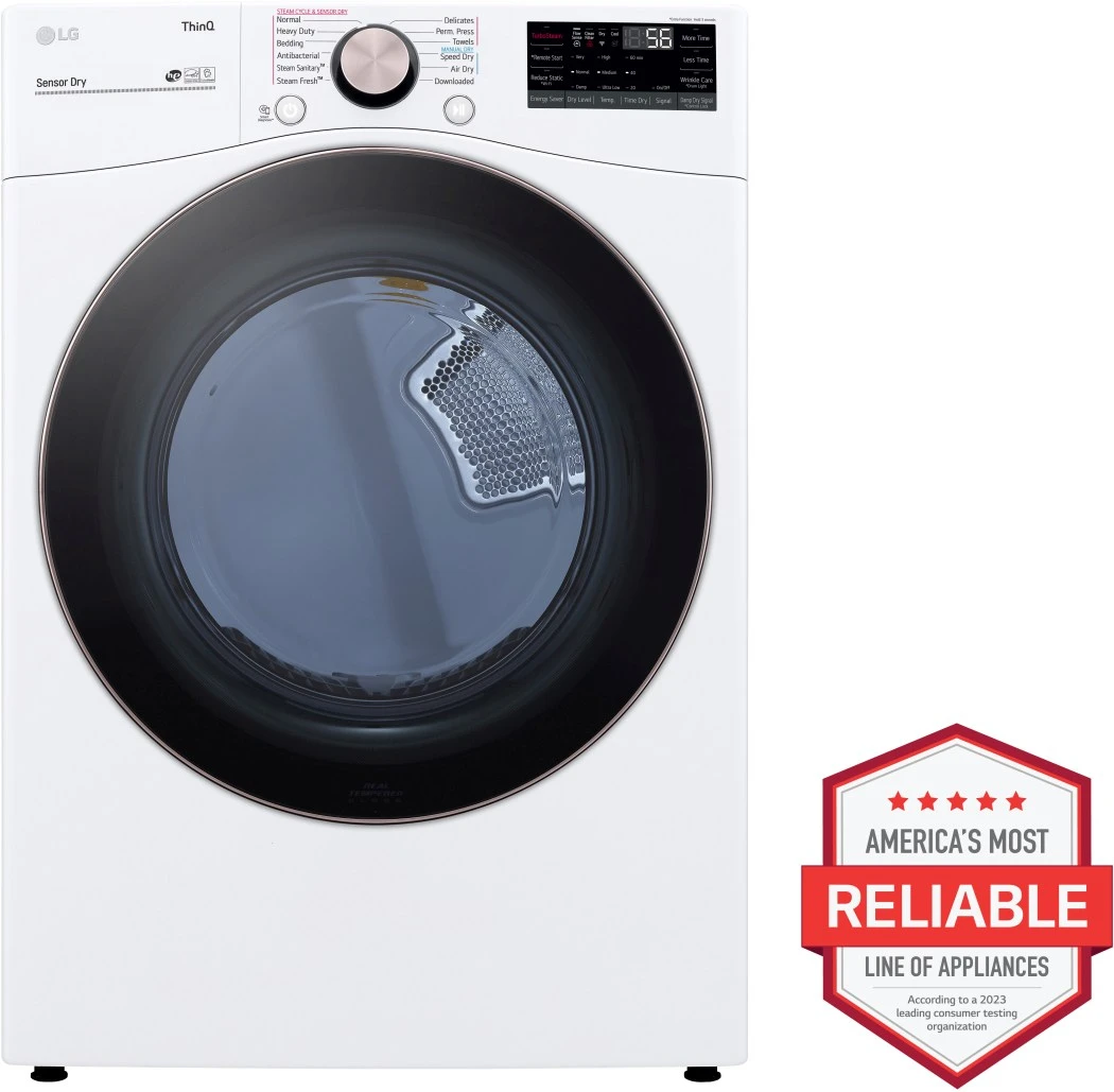 LG 7.4 Cu. Ft. White Front Load Electric Dryer 4 LG 7.4 Cu. Ft. White Front Load Electric Dryer - Image 2
