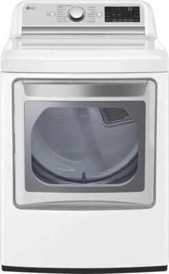 Open Box **Scratch And Dent** LG 7.3 Cu. Ft. White Gas Dryer