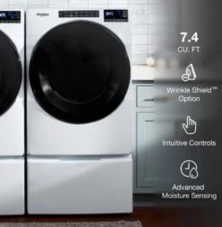 Whirlpool® 7.4 Cu. Ft. White Front Load Gas Dryer -Samsung LG Store bd3d51df 67a5 481b ac55 6842db5e0c93 1