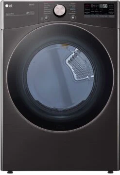 Open Box **Scratch And Dent** LG 7.4 Cu. Ft. Black Steel Front Load Electric Dryer