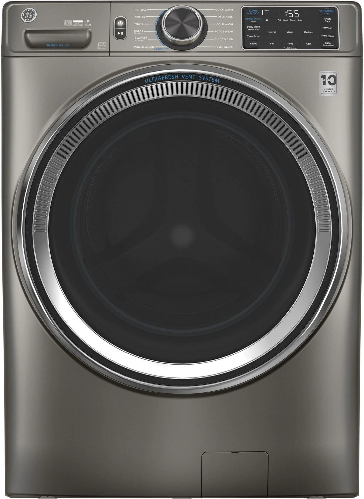 GE® 4.8 Cu. Ft. Satin Nickel Smart Front Load Washer 3 GE® 4.8 Cu. Ft. Satin Nickel Smart Front Load Washer