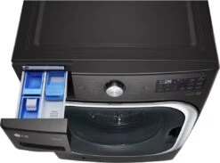 LG 5.2 Cu. Ft. Black Steel Front Load Washer -Samsung LG Store cbe085ec 4f44 4881 9089 7f91860a8e9b
