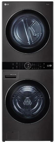 LG 4.5 Cu. Ft. Washer, 7.2 Cu. Ft. Dryer Black Steel Stack Laundry