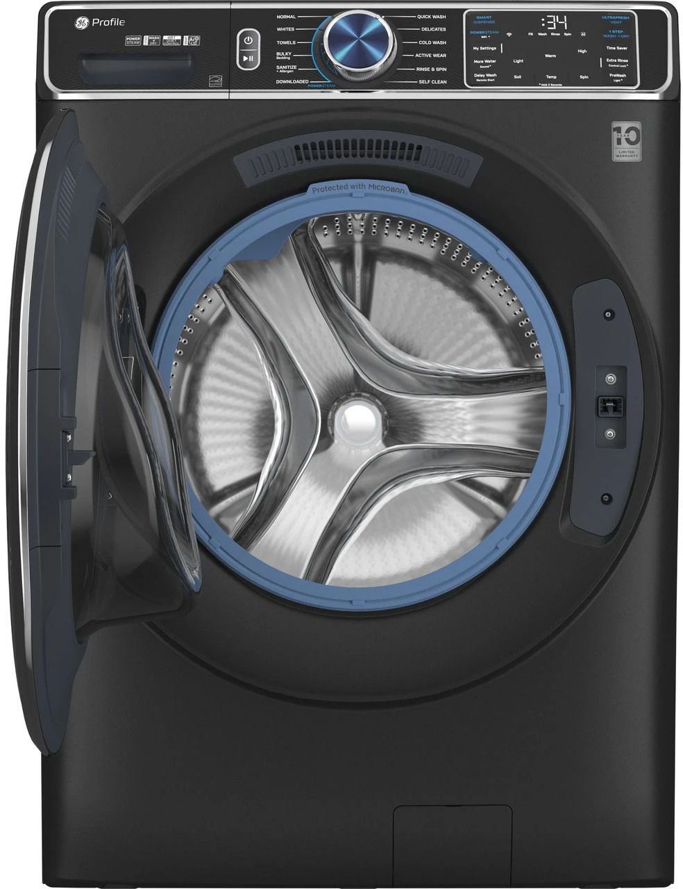 GE Profile™ 5.3 Cu. Ft. Carbon Graphite Front Load Washer 4 GE Profile™ 5.3 Cu. Ft. Carbon Graphite Front Load Washer - Image 2