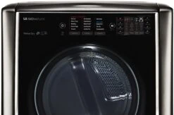 LG Signature 9.0 Cu. Ft. Black Stainless Steel Front Load Gas Dryer -Samsung LG Store dlgx9501k1