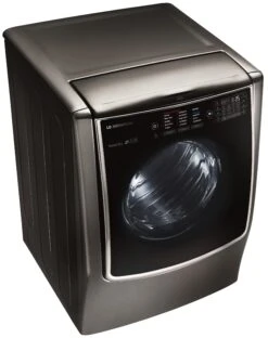 LG Signature 9.0 Cu. Ft. Black Stainless Steel Front Load Gas Dryer -Samsung LG Store dlgx9501k5