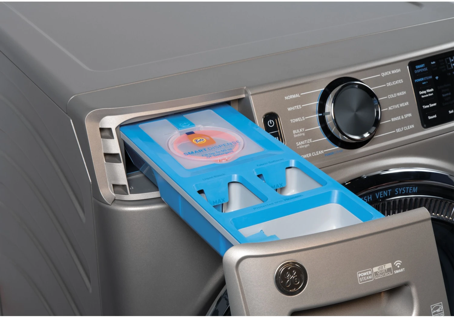 Open Box **Scratch And Dent** GE® 4.8 Cu. Ft. Satin Nickel Smart Front Load Washer 7 Open Box **Scratch And Dent** GE® 4.8 Cu. Ft. Satin Nickel Smart Front Load Washer - Image 5