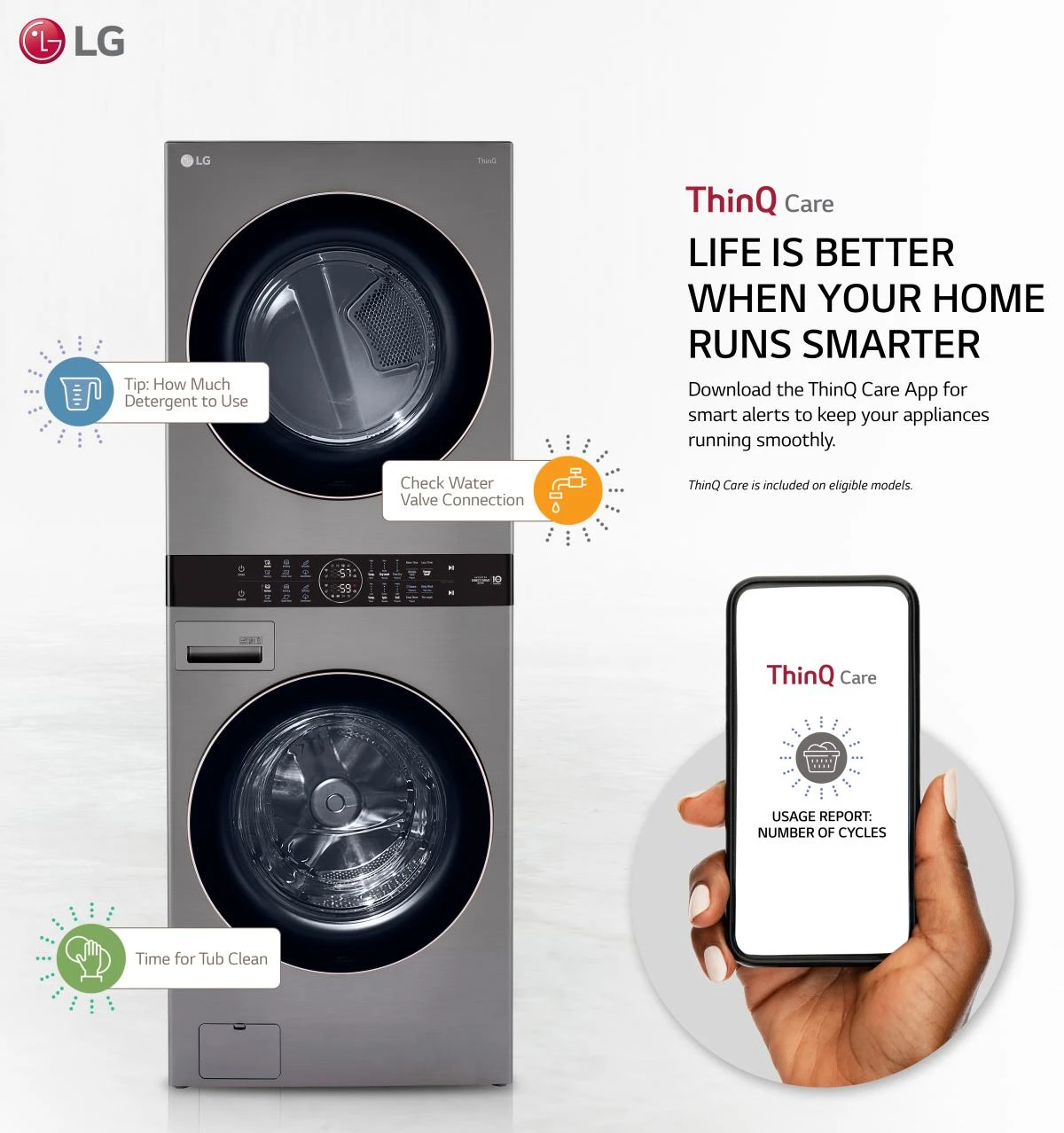 LG 4.5 Cu. Ft. Washer, 7.4 Cu. Ft. Gas Dryer Graphite Steel Front Load Stack Laundry 5 LG 4.5 Cu. Ft. Washer, 7.4 Cu. Ft. Gas Dryer Graphite Steel Front Load Stack Laundry - Image 3