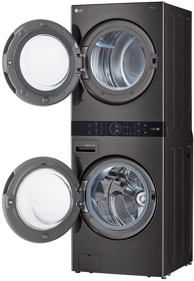 Open Box **Scratch And Dent** LG 4.5 Cu. Ft. Washer, 7.4 Cu. Ft. Electric Dryer Black Steel Front Load Stack Laundry 6 Open Box **Scratch And Dent** LG 4.5 Cu. Ft. Washer, 7.4 Cu. Ft. Electric Dryer Black Steel Front Load Stack Laundry - Image 4