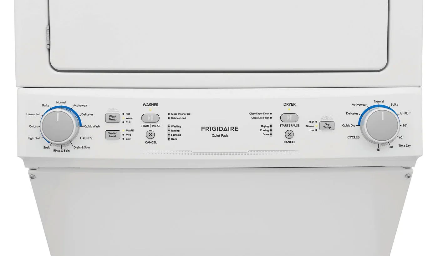 Frigidaire® 3.9 Cu. Ft. Washer, 5.5 Cu. Ft. Dryer White Stack Laundry 9 Frigidaire® 3.9 Cu. Ft. Washer, 5.5 Cu. Ft. Dryer White Stack Laundry - Image 7