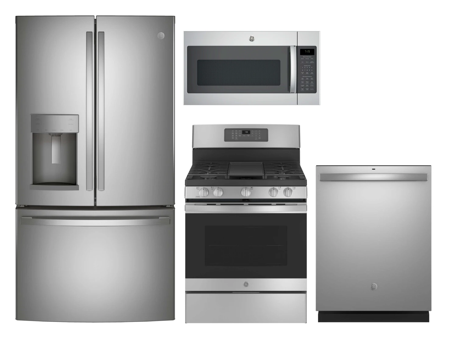 GE Kitchen 4 Piece Package 325 GFE28GYNFS-JGB735SPSS-GDT630PYRFS-JVM7195SKSS 3 GE Kitchen 4 Piece Package 325 GFE28GYNFS-JGB735SPSS-GDT630PYRFS-JVM7195SKSS