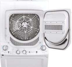 Open Box **Scratch And Dent** GE® Unitized Spacemaker® 2.3 Cu. Ft. Washer, 4.4 Cu. Ft. Dryer White On White Stack Laundry 13 Open Box **Scratch And Dent** GE® Unitized Spacemaker® 2.3 Cu. Ft. Washer, 4.4 Cu. Ft. Dryer White On White Stack Laundry -Samsung LG Store ge gud24gssmww4