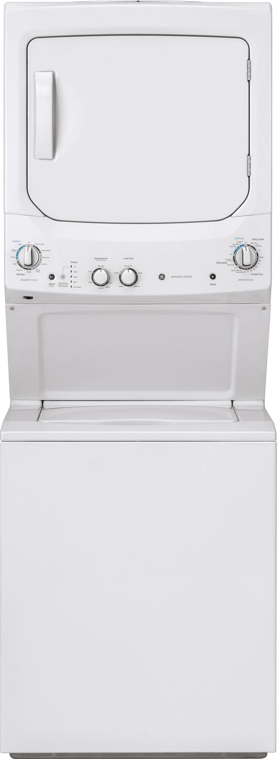 GE® Unitized Spacemaker® 3.8 Cu. Ft. Washer, 5.9 Cu. Ft. White On White Electric Dryer 3 GE® Unitized Spacemaker® 3.8 Cu. Ft. Washer, 5.9 Cu. Ft. White On White Electric Dryer