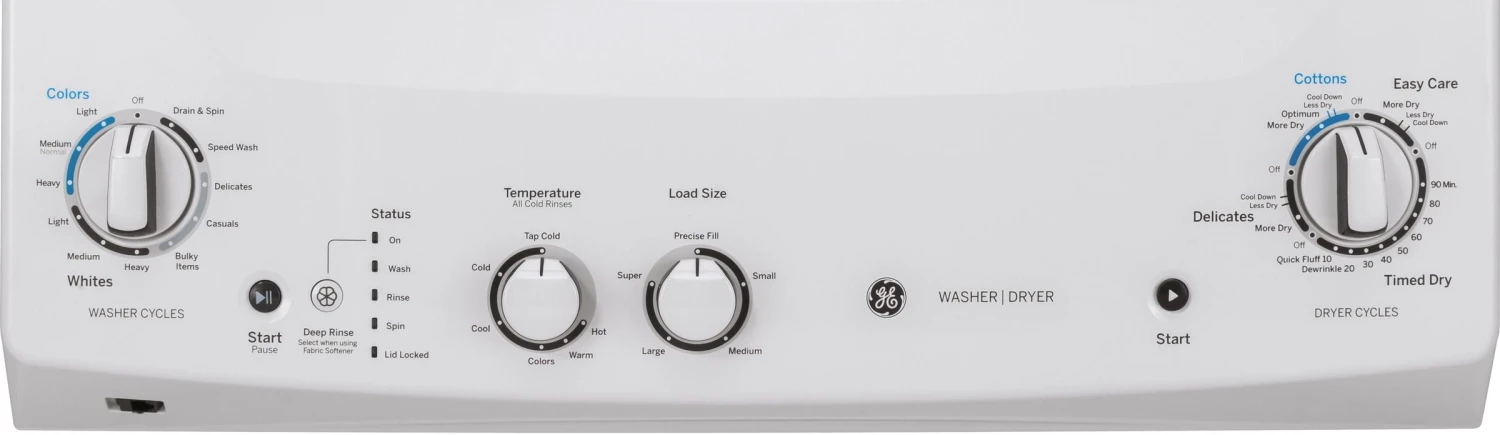 GE® Unitized Spacemaker® 3.8 Cu. Ft. Washer, 5.9 Cu. Ft. White On White Electric Dryer 8 GE® Unitized Spacemaker® 3.8 Cu. Ft. Washer, 5.9 Cu. Ft. White On White Electric Dryer - Image 6