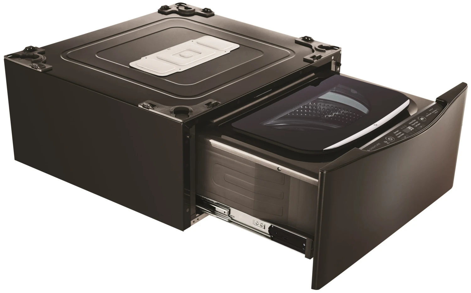 Open Box **Scratch And Dent** LG Signature SideKick™ 29" Black Stainless Steel Pedestal Washer 4 Open Box **Scratch And Dent** LG Signature SideKick™ 29" Black Stainless Steel Pedestal Washer - Image 2